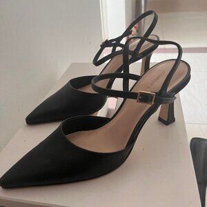 Charles & Keith Black Slingback Heels